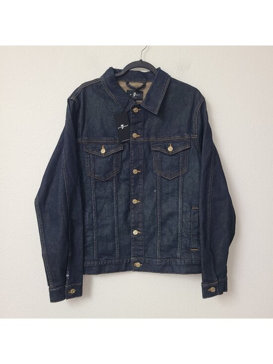 7 For All Mankind Other - 7 For All Mankind Japanese Fabric Walk The Truck Denim Jacket 7T924C08 Size XL